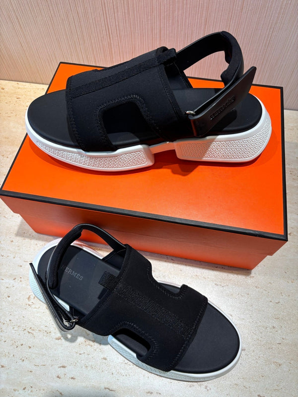 HM Men's Gate Sandal Black Calfskin 655432