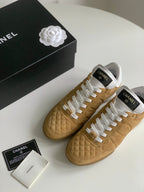 CC Sneaker In Brown Suede Quilted 143548