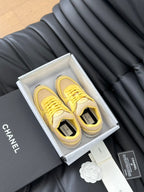 cc sneaker beige tweed yellow suede