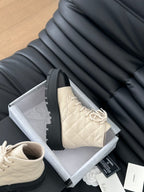 cc ankle boots cream quilted lambskin