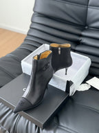 cc short boots 80 heel black calfskin