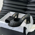 cc sandal 70 black quilted calfskin