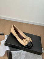 CC Ballet Flats 25mm Beige Chain Lambskin