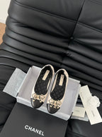 CC Ballet Flats In White Lambskin 143532