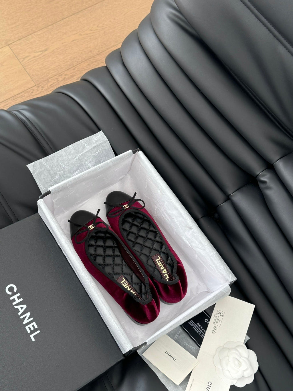 CC Ballet Flats In Burgundy Velvet Fabric 143536