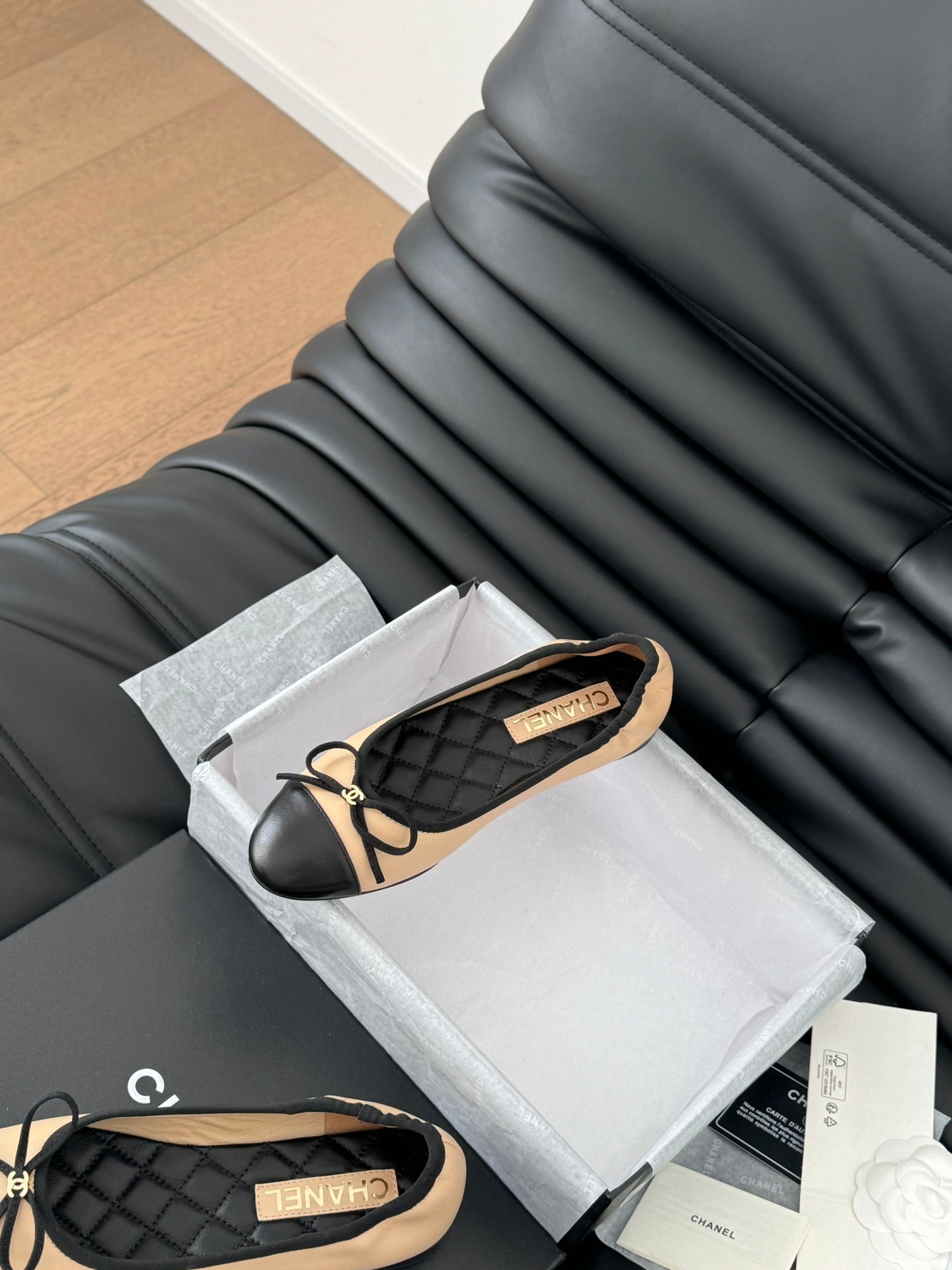 CC Ballet Flats In Beige Lambskin 143538