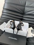 HIGH HEEL 7.5 MM SANDAL IN BLACK SHEEPSKIN WITH STICKERS