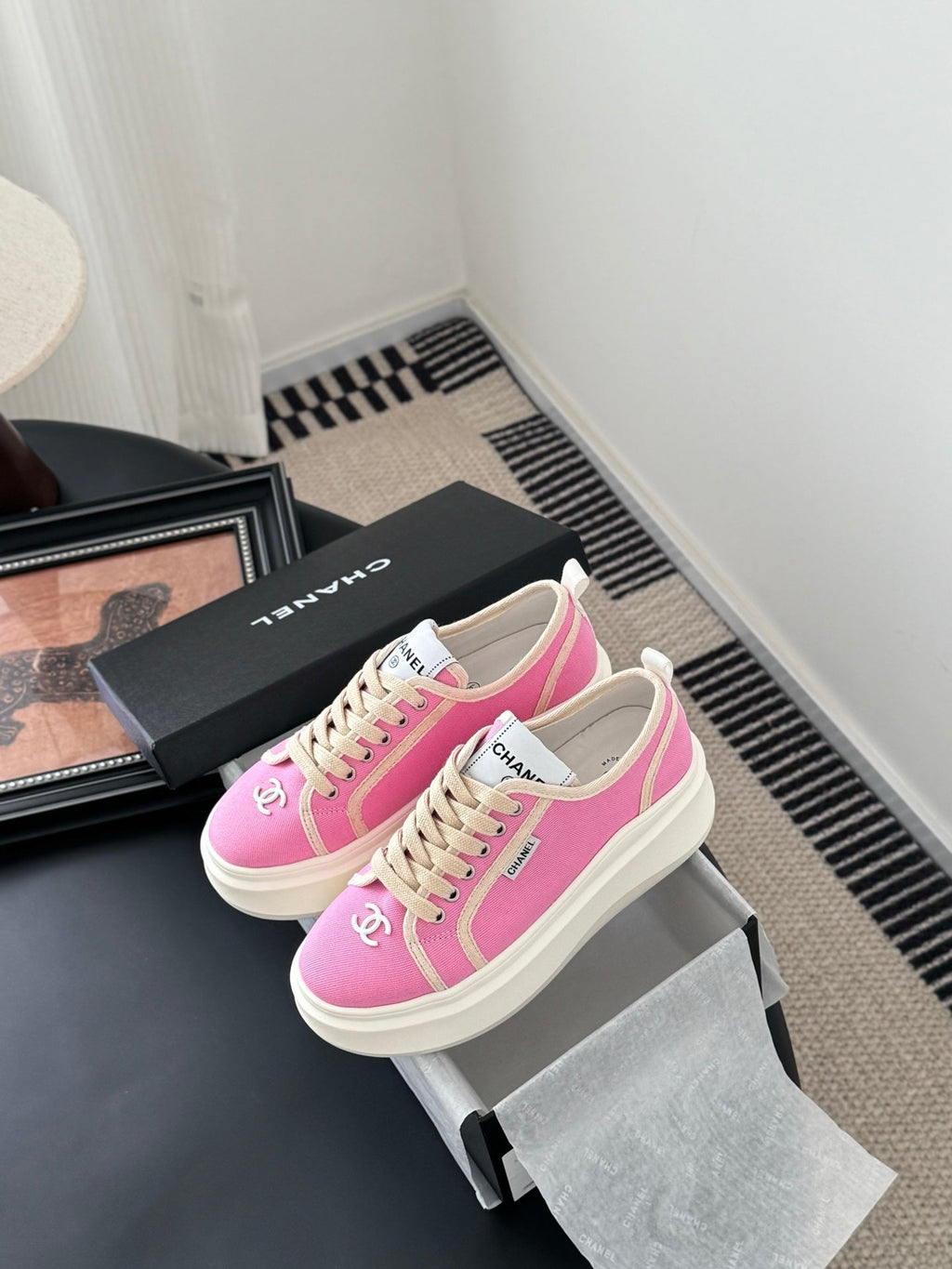 CC 25 Logo Printed Sneaker Pink Fabric   305312