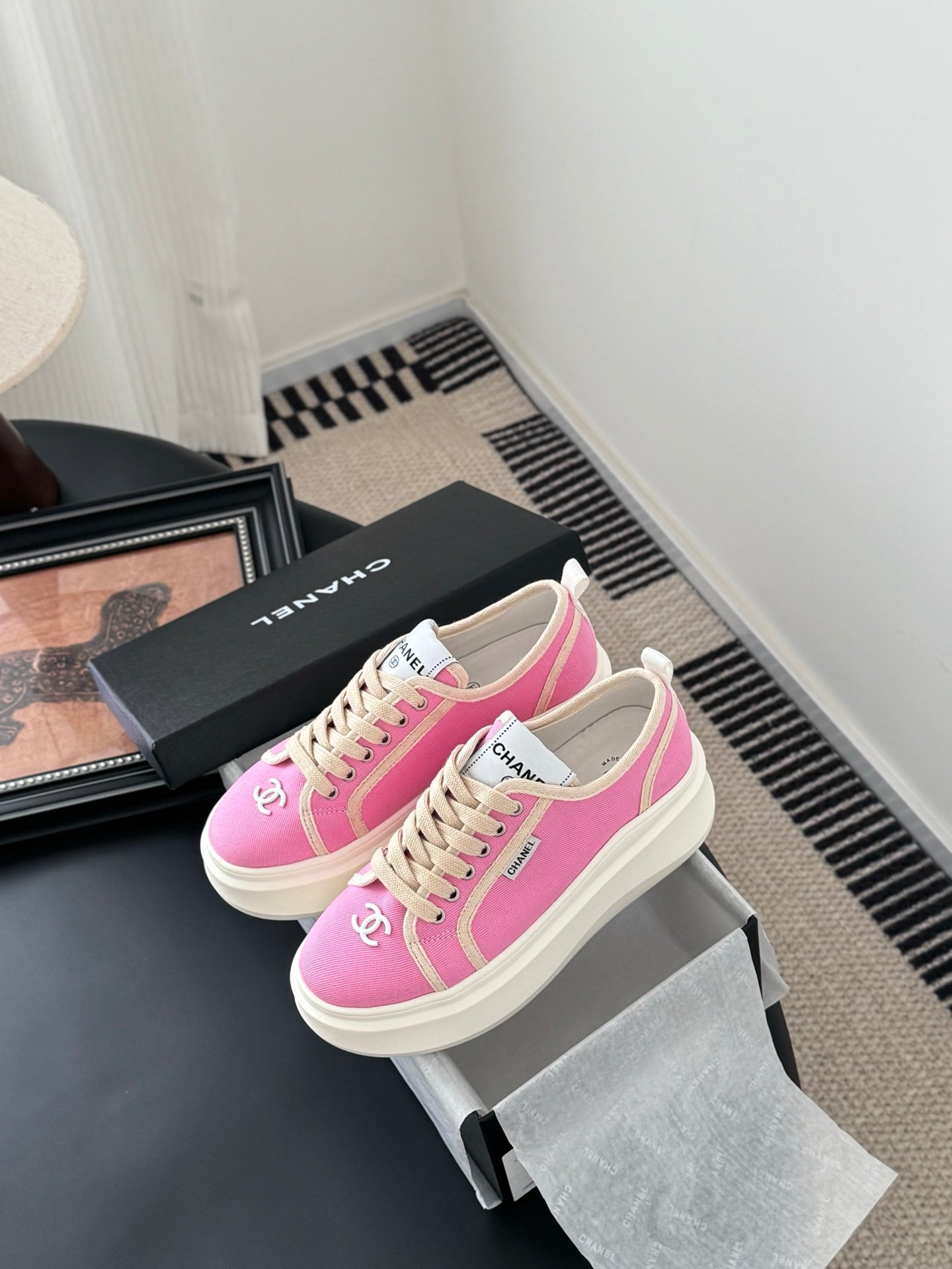 CC 25 Logo Printed Sneaker Pink Fabric   305312