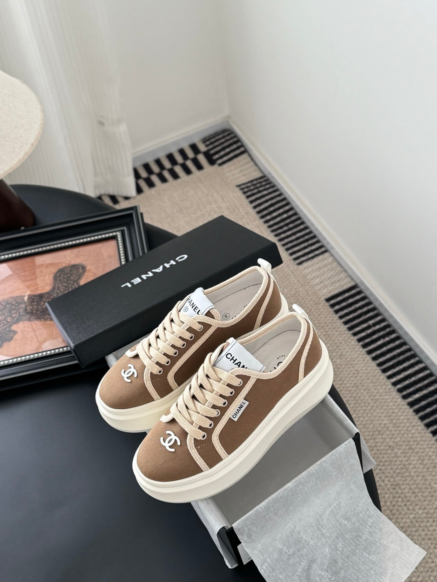 CC 25 Logo Printed Sneaker Brown Fabric   305313