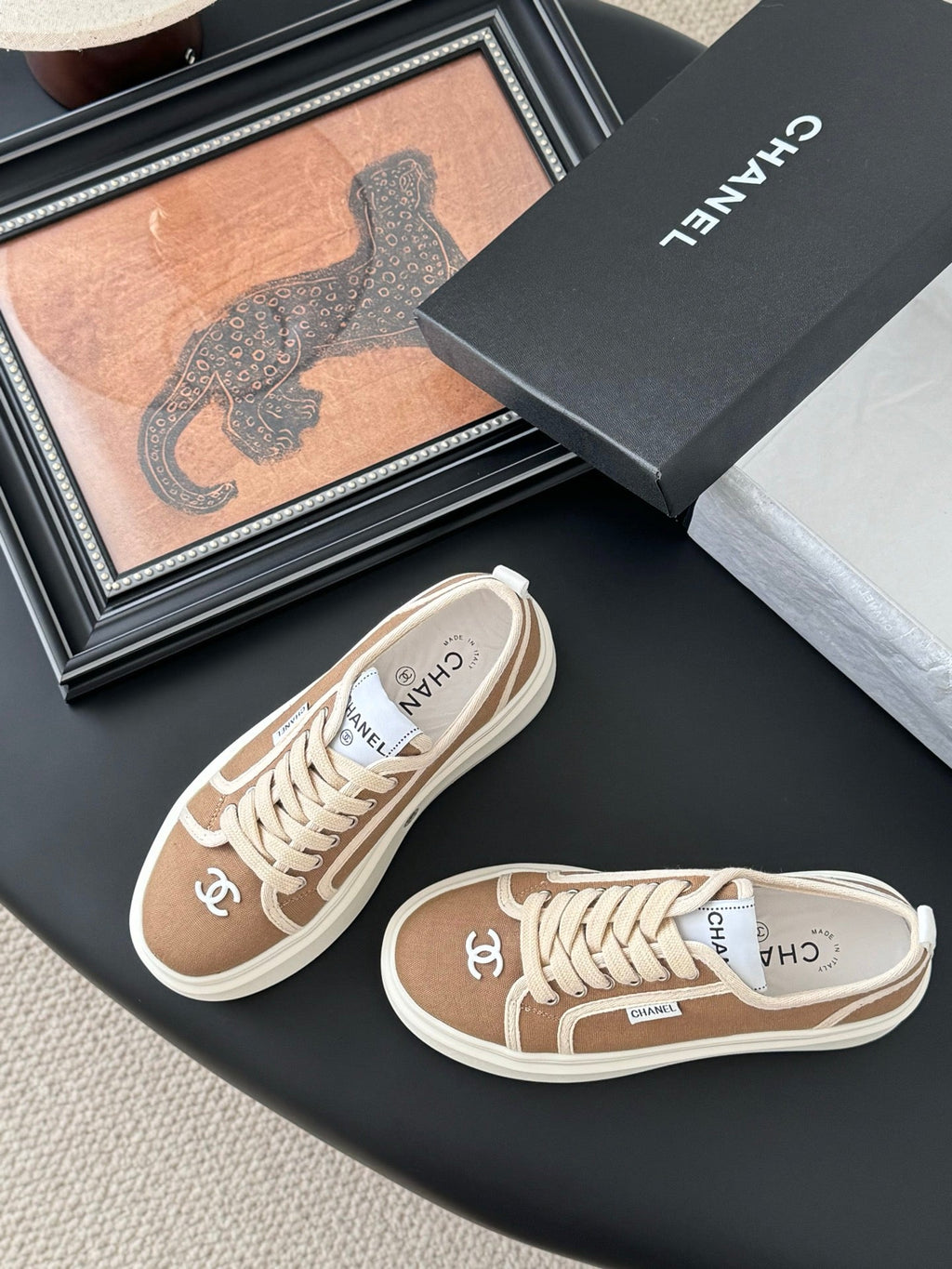 CC 25 Logo Printed Sneaker Brown Fabric   305313