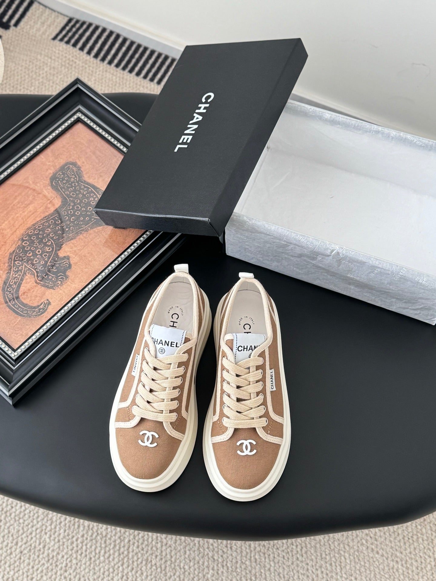 CC 25 Logo Printed Sneaker Brown Fabric   305313