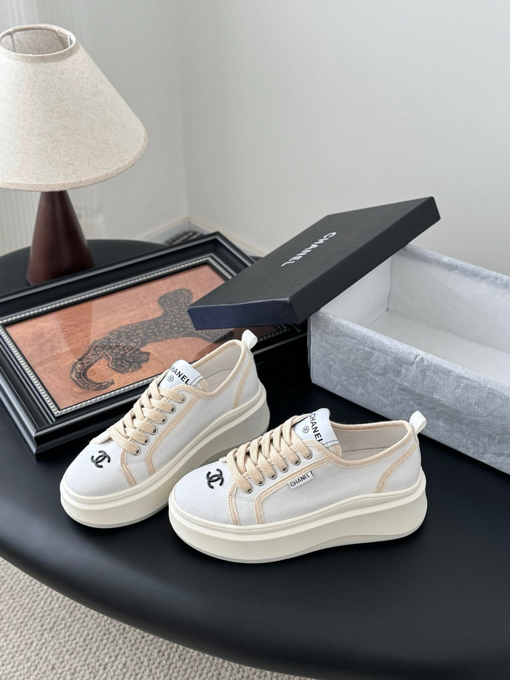 CC 25 Logo Printed Sneaker White Fabric   305314