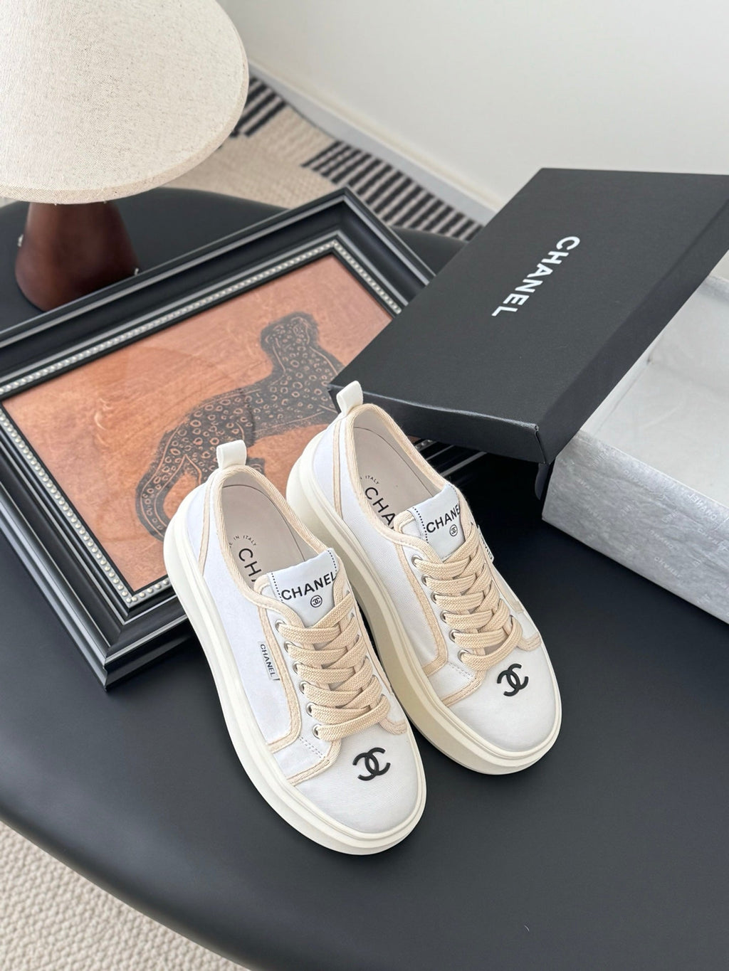 CC 25 Logo Printed Sneaker White Fabric   305314