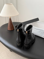 CC 2025   Cambon Mid-Calf Short Boots Black Cowhide 550635