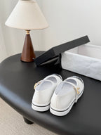 CC 26P Mary Jane Black White Patent Leather Lambskin 670806