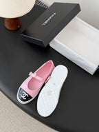 CC 26P Mary Jane Black Pink Patent Leather Lambskin 670808
