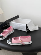 CC 26P Mary Jane Black Pink Patent Leather Lambskin 670808