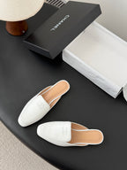CC 26SS Loafers Mule White Lambskin 670817