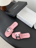 CC 26K Cambon Slippers Pink Lambskin 670824