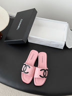 CC 26K Cambon Slippers Pink Lambskin 670824