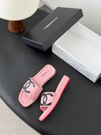 CC 26K Cambon Slippers Pink Lambskin 670824