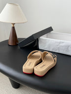 CC 26K Cambon Slippers Beige Lambskin 670826