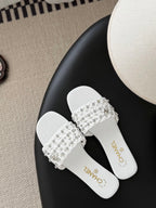 CC 26SS Slipper White Woven Lambskin 670628