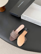 CC 26SS Sandals Chocolate Woven Lambskin 670630
