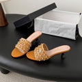 CC 26SS Sandals Tan Brown Woven Lambskin 670632