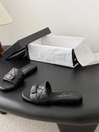 CC 26C Slippers Black Quited Lambskin 670607