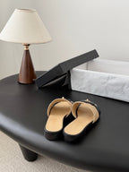 CC 26C Slippers Black Beige Quited Lambskin 670608