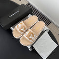 CC 26ss Slippers Beige Ivory Sheepskin Woven 670371
