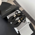 CC Strappy Sandals Black Suede Sheepskin 670380