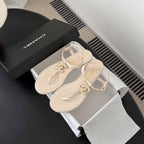 CC Strappy Sandals Cream Suede Sheepskin 670381