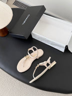CC Strappy Sandals Cream Suede Sheepskin 670388