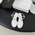 CC Strappy Sandals White Sheepskin 670389
