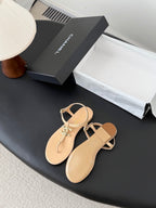 CC Strappy Sandals Beige Sheepskin 670392