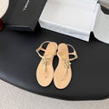 CC Strappy Sandals Beige Sheepskin 670392