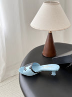 CC 2026 Heeled Sandal Black Blue Lambskin 675860