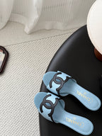 CC 2026 Heeled Sandal Black Blue Lambskin 675860