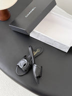 CC 2026 Flat Sandal Black Lambskin 675865