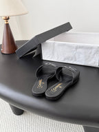 CC 2026 Flat Sandal Black Lambskin 675865