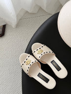 CC Wedge Espadrille Slides 10cm White Sheepskin 776109