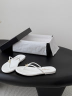 CC 2026 Thong Sandal White Calfskin 675902