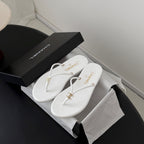 CC 2026 Thong Sandal White Calfskin 675902