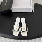 CC 26C Slippers Flat White Black Sheepskin 717798