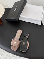 CC 26C Slippers Flat Taupe Suede 717803