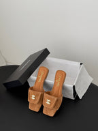 CC 26C Slippers Flat Camel Suede 717804