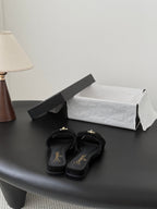 CC 26C Slippers Flat Black Suede 717806
